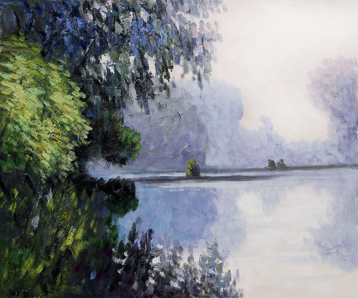 Morning On The Seine Near Giverny-Claude Monet Painting - Click Image to Close